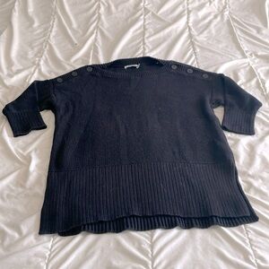 T Alexander Wang Black Knit Cotton Tunic Sweater Dress Size Small